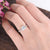 Round Cut Moissanite Engagement Ring, Art Deco Design