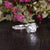 Round Cut Moissanite Engagement Ring, Art Deco Design