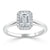 Emerald Cut Moissanite Halo Engagement Ring