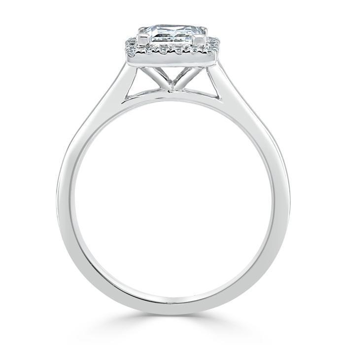 Princess Cut Moissanite Halo Engagement Ring
