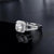 1.00ct Moissanite Engagement Ring, Classic Halo with Split Shank , Sterling Silver & Platinum
