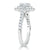 Round Cut Moissanite Double Halo Engagement Ring, Tiffany Style