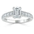 Emerald Cut Moissanite Engagement Ring, Tiffany Style
