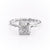 Cushion Cut Moissanite Ring, Twisted Band With Hidden Halo
