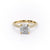 Cushion Cut Moissanite Ring With Pave Set Shoulders