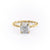 Cushion Cut Moissanite Ring, Twisted Band With Hidden Halo