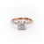 Cushion Cut Moissanite Ring With Pave Set Shoulders