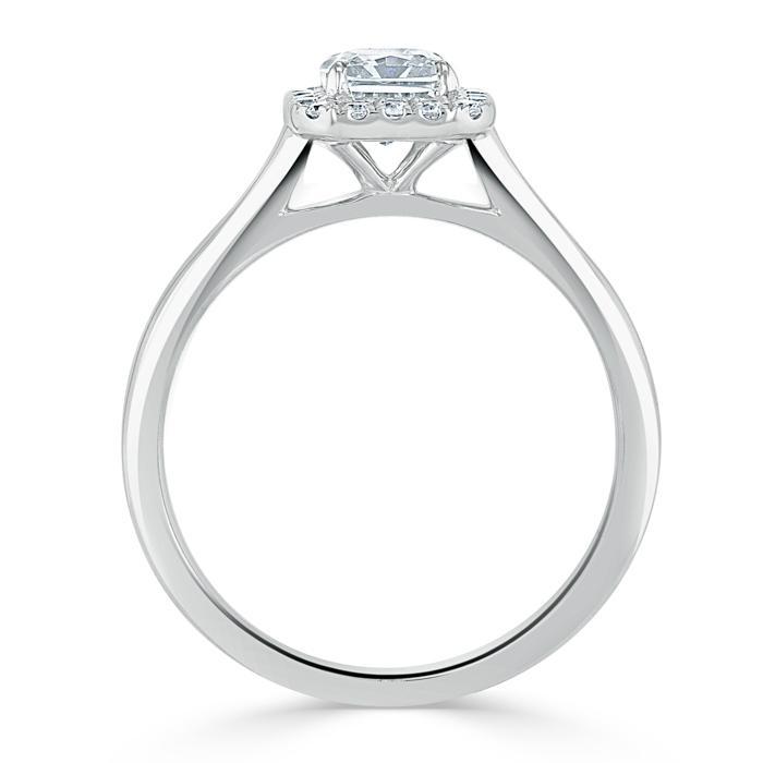 Radiant Cut Moissanite Halo Engagement Ring