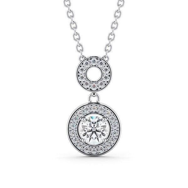 Drop Halo Pendant 0.75ct