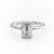 EMERALD CUT MOISSANITE ENGAGEMENT RING, TWISTED BAND WITH HIDDEN HALO