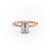 EMERALD CUT MOISSANITE ENGAGEMENT RING, TWISTED BAND WITH HIDDEN HALO