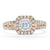Asscher Cut Moissanite Engagement Ring, Classic Halo with Split Shank