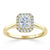 Radiant Cut Moissanite Halo Engagement Ring