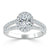 Oval Cut Moissanite Halo Engagement Ring, Tiffany Style