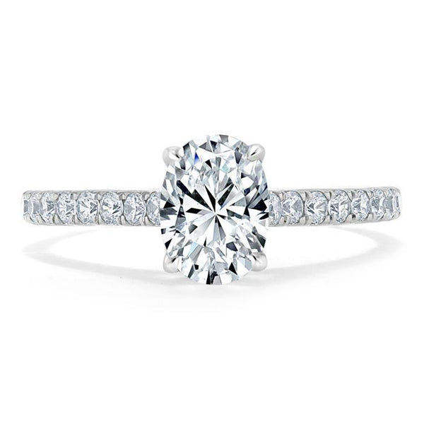 Oval Cut Moissanite Engagement Ring, Classic Style