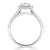 Asscher Cut Moissanite Engagement Ring, Classic Halo with Split Shank