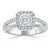 Asscher Cut Moissanite Engagement Ring, Classic Halo with Split Shank