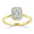 Emerald Cut Moissanite Halo Engagement Ring