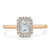 Emerald Cut Moissanite Halo Engagement Ring