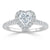 Heart Cut Moissanite, Classic Halo Engagement Ring