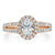 Oval Cut Moissanite Halo Engagement Ring, Tiffany Style