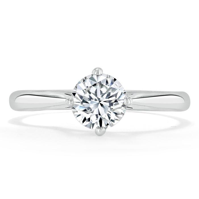 Round Cut Moissanite Engagement Ring, Classic Style