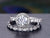 Bridal Ring Set, Round Cut Vintage Design