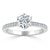 Round Cut Moissanite Engagement Ring, Classic Tiffany Style
