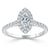 Marquise Cut Moissanite Halo Engagement Ring, Tiffany Style