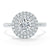 Round Cut Moissanite Double Halo Engagement Ring, Tiffany Style