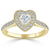 Heart Cut Moissanite Engagement Ring, Classic Halo