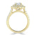 Round Cut Moissanite Double Halo Engagement Ring, Tiffany Style