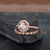 Round Cut Morganite & Moissanite Bridal Ring set