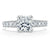 Cushion Cut Moissanite Engagement Ring, Tiffany Style