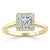 Princess Cut Moissanite Halo Engagement Ring