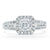 Asscher Cut Moissanite Engagement Ring, Classic Halo with Split Shank