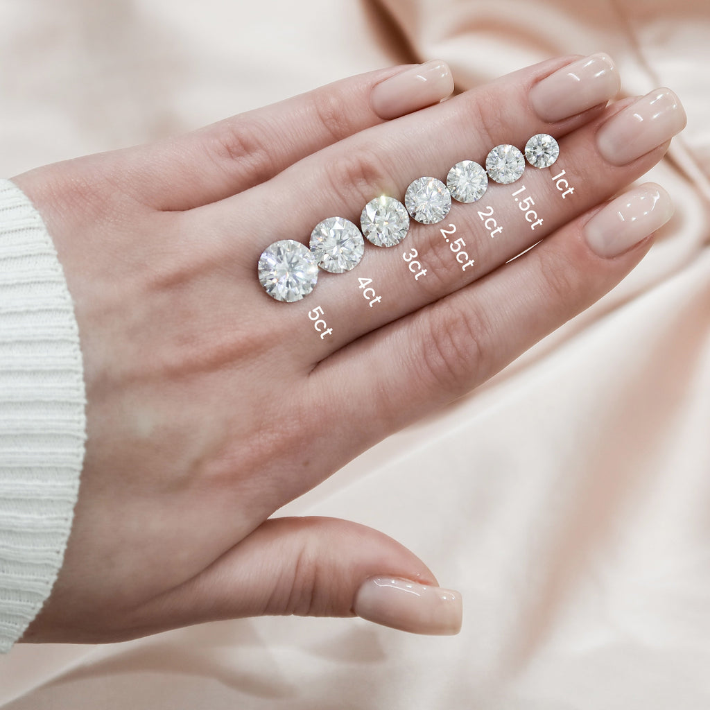 Round Cut Moissanite Engagement Ring, Twig Design