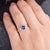Blue Sapphire & Akoya Pearl Ring, Halo Surround