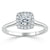 Cushion Cut Moissanite Halo Engagement Ring