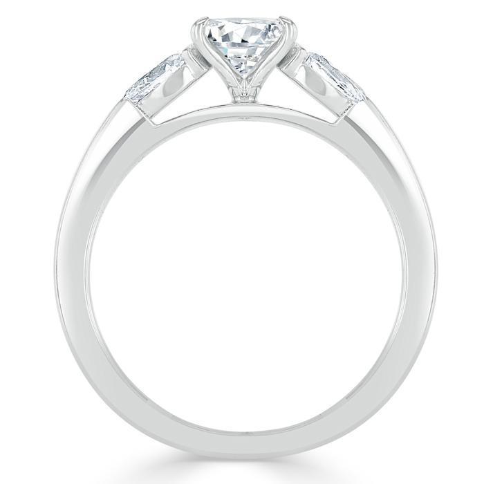 Oval Cut Moissanite 3 Stone Engagement Ring