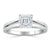 Asscher Cut Moissanite Engagement Ring, Classic Style with Split Shank