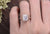 Emerald Cut Moissanite Engagement Ring, Floral Art Deco Halo Design, Choose Your Stone Size & Metal