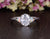 Oval Cut Moissanite & Opal Engagement Ring, Edwardian Design