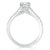 Round Cut Moissanite Engagement Ring, Tiffany Style Double Row Band