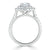 Round Cut Moissanite Double Halo Engagement Ring, Tiffany Style